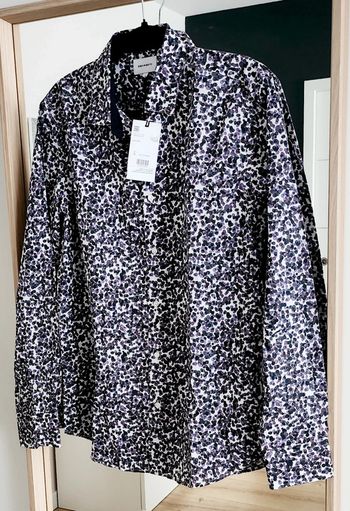 Chemise slim à pois violet taille L Devred