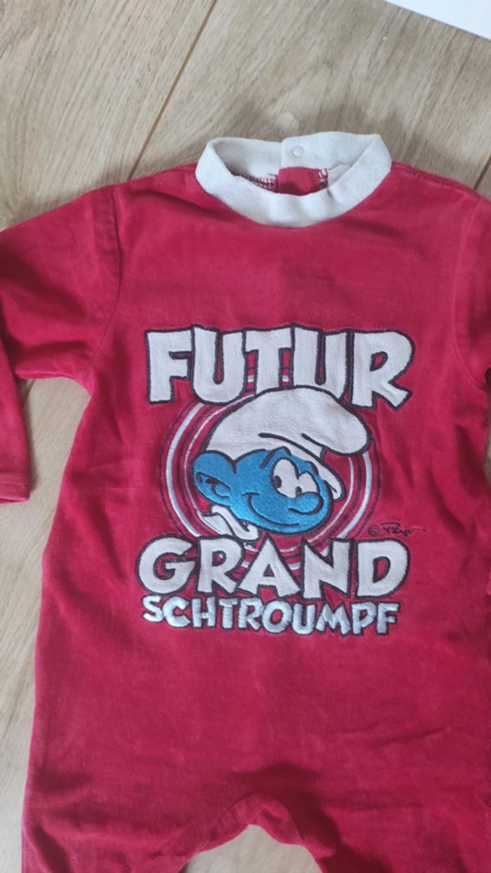 Pyjama velours Schtroumpf - photo numéro 2