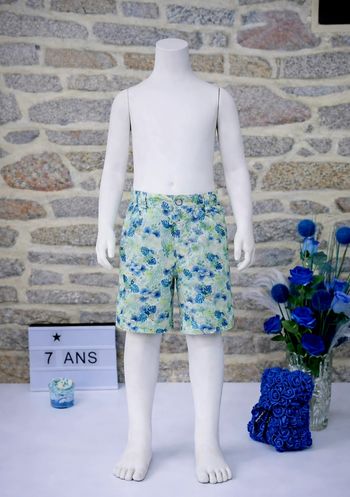 Bermuda motif tropical toucans et feuilles de palmiers Garçon taille 7 ans marque Sergent Major 🎸