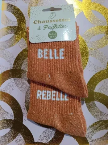 Chaussette à paillettes message