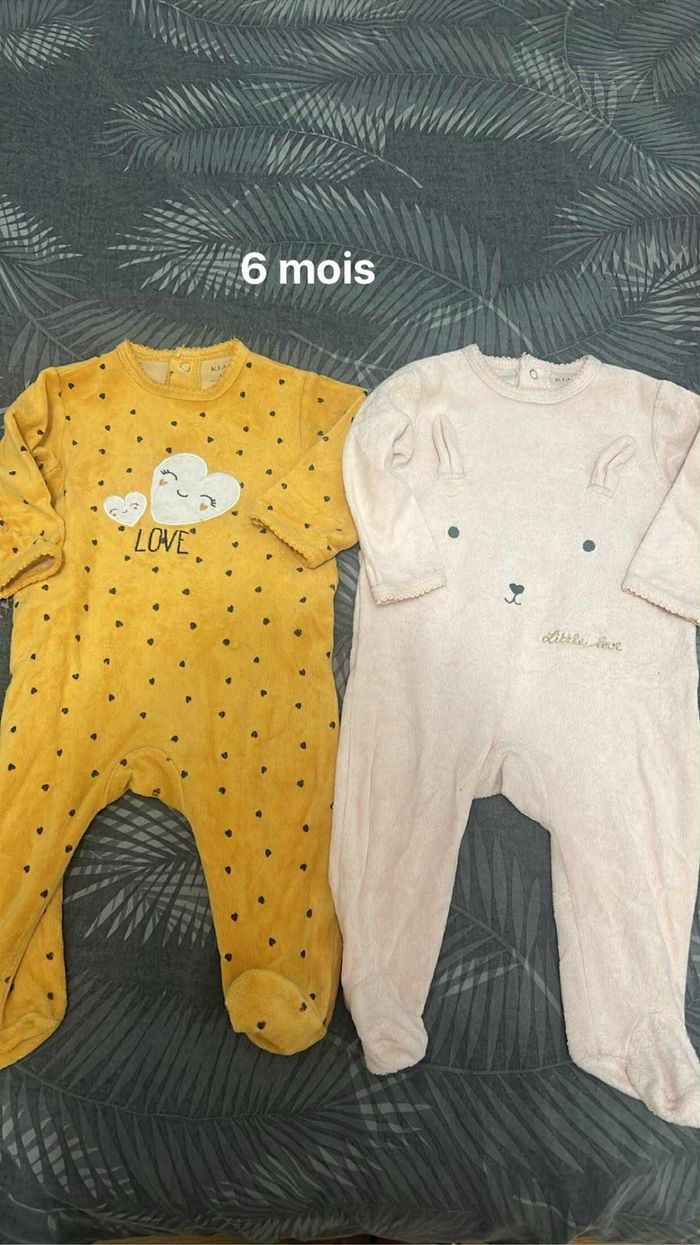 Lots de six pyjamas bébé fille - photo numéro 3