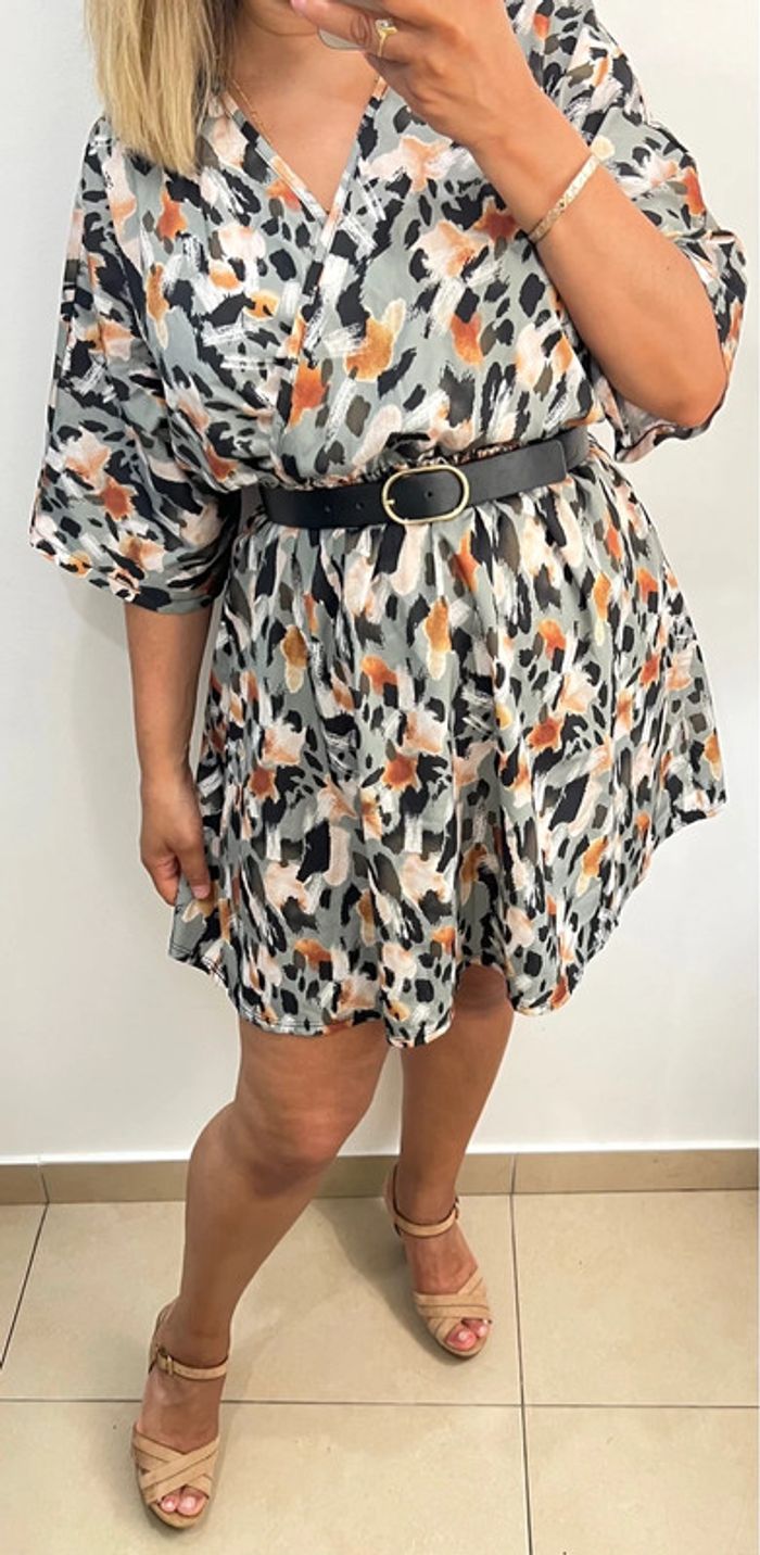🌵Robe courte fluide à imprimé tacheté Taille