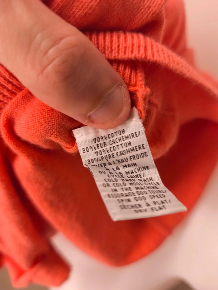 Blouse Eric Bompard Femme Cachemire Taille XL Orange - photo numéro 7