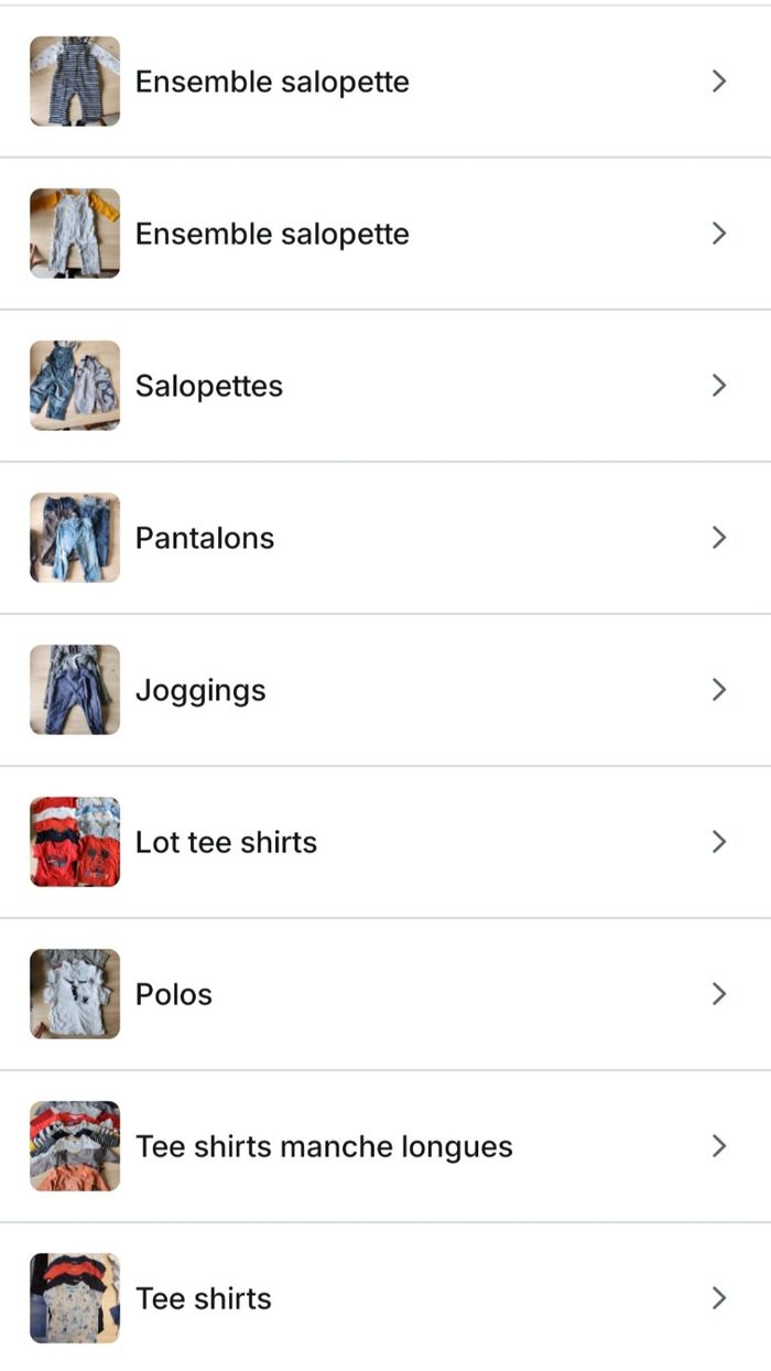 Lot vêtements