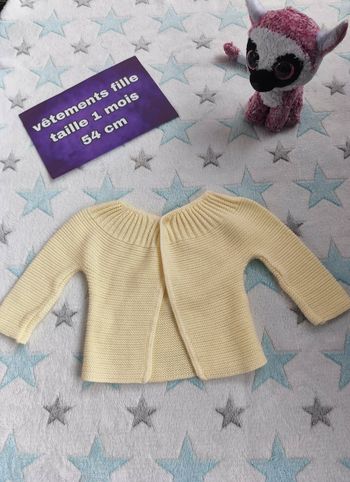 Gilet Fille Inconnu - 1 mois - Jaune - État : Excellent