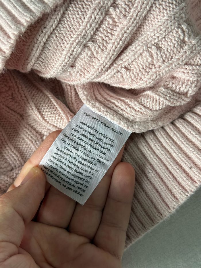 Sweat pull torsadé Tommy Hilfiger motif rayé rose blanc gris mixte taille M - photo numéro 6