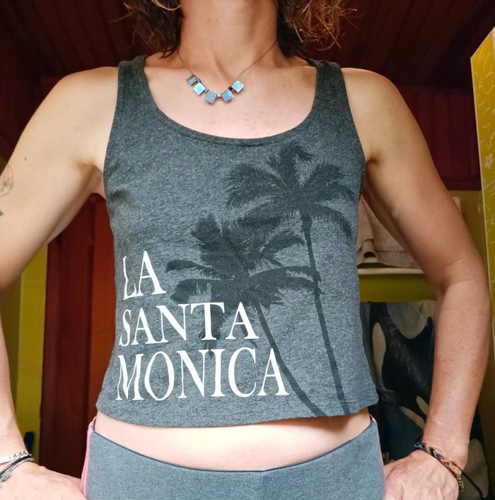 Débardeur femme gris croq top - photo numéro 3