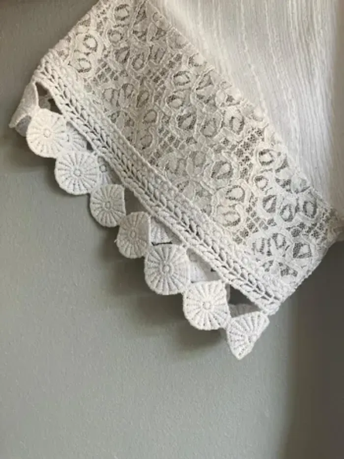 Blouse bohème Paprika S/M blanche fluide avec débardeur - photo numéro 4