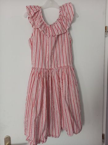 Robe rayée rouge et blanc 12 ans