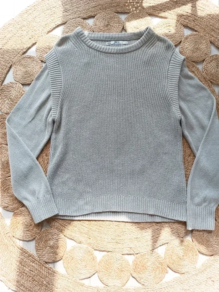 Pull beige/gris en coton Only Taille S En très bon état - photo numéro 2