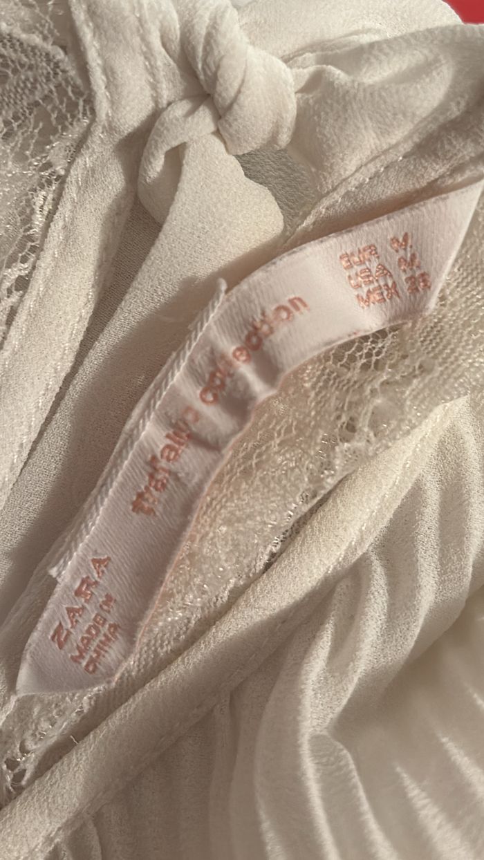 Débardeur fluide blanc dentelle Zara T38 - photo numéro 4
