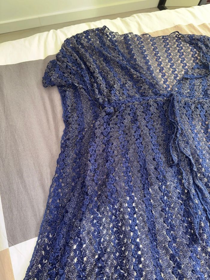 Kimono cover up avec col plongeant et taille à nouer - photo numéro 2