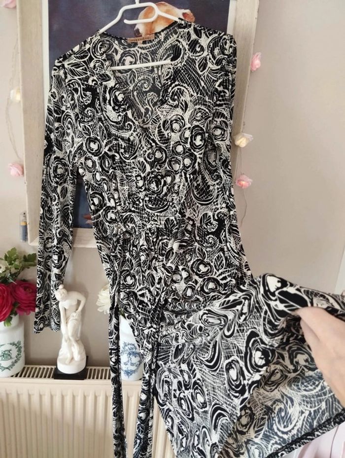 🌾Robe Fluide Imprimé Graphique Manoukian T38🌾 - photo numéro 17