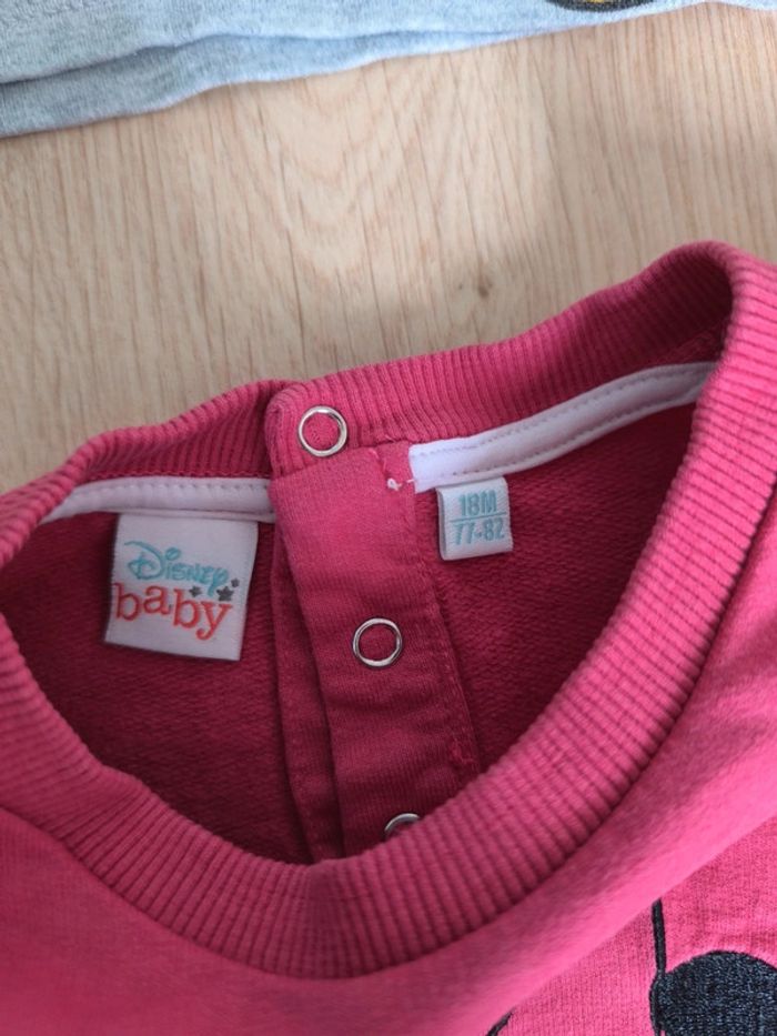 Lot fille de 1 sweat + 2 t-shirts épais Minnie - 18 mois - photo numéro 5