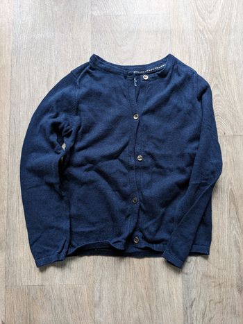 Gilet coton bio bleu marine 6 ans