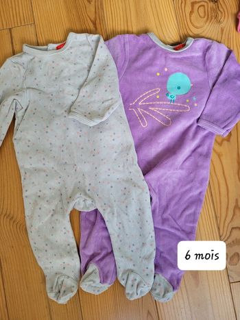 Lot de 2 pyjamas velours (6 mois)