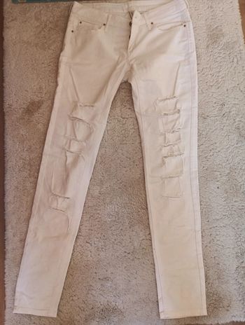Jean blanc mango troué taille 38