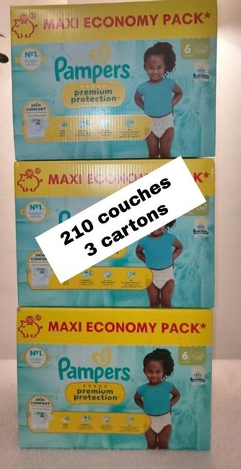 210 couches Pampers taille 6 premium protection 