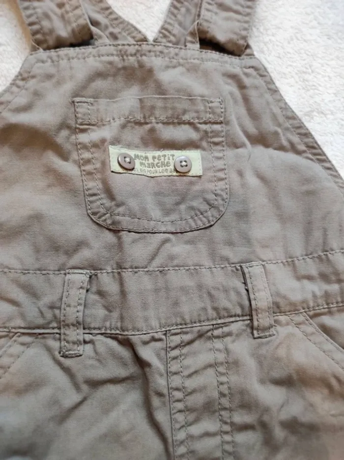Salopette short kaki 12 mois - photo numéro 3