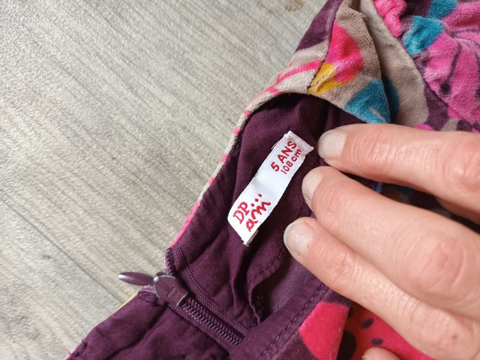 robe 5ans fille hiver fleur en velours dpam oiseau - photo numéro 2