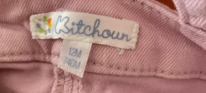 Robe en jean fille- rose - 12 mois - kitchoun - photo numéro 4