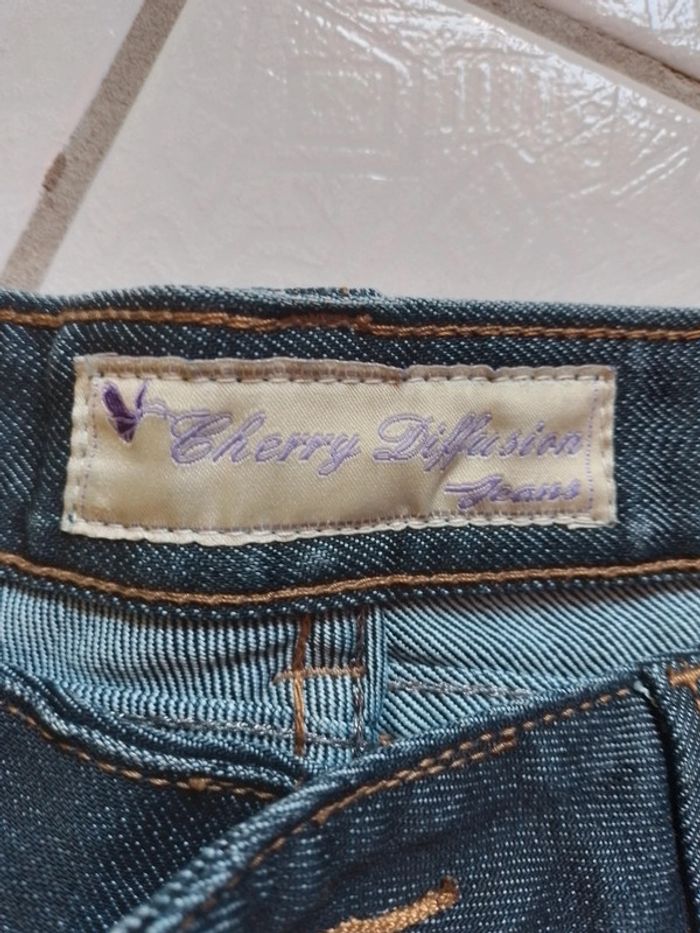 Short en simili jeans femme bleu Cherry - photo numéro 14