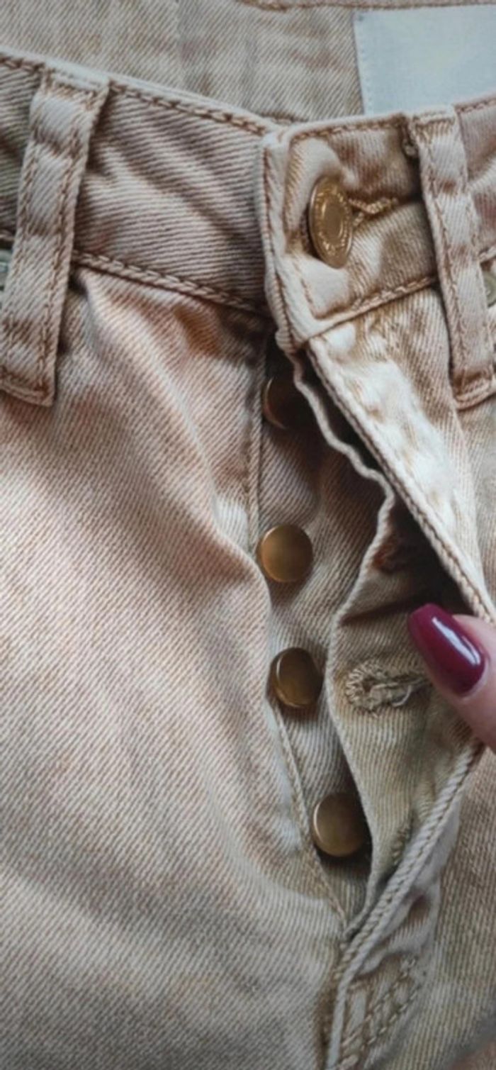 Magnifique jean Reiko neuf beige pêche W23 taille haute - photo numéro 7