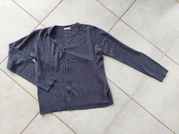 Gilet à boutons  bleu marine L