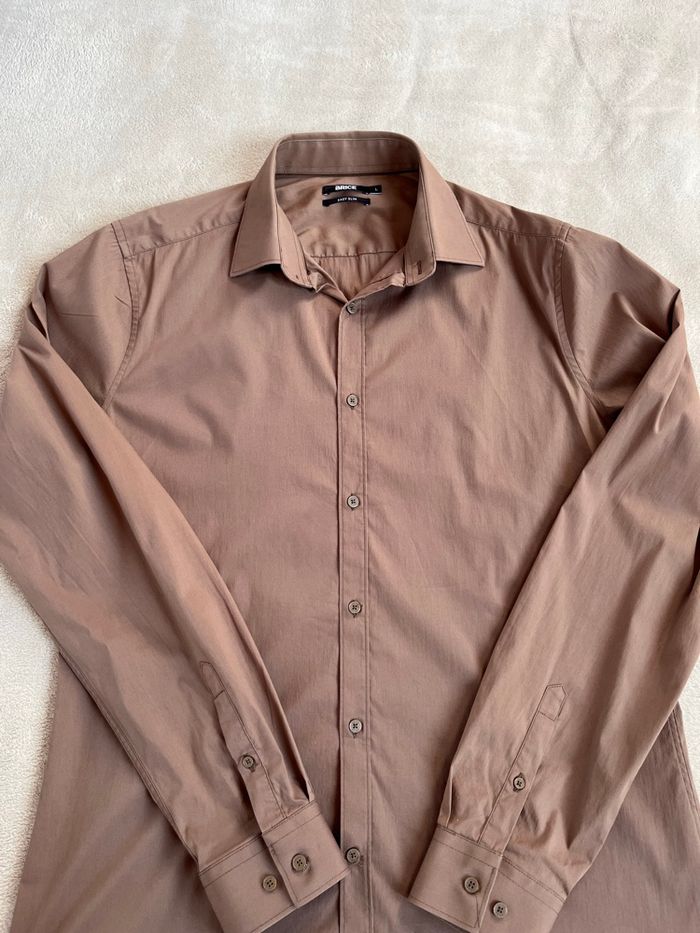 Chemise marron clair pour homme | Brice | Taille L - photo numéro 5