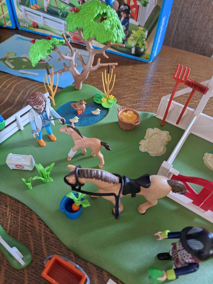 Playmobil 3 lots équitation,  vétérinaire + chevaux + obstacles - photo numéro 9