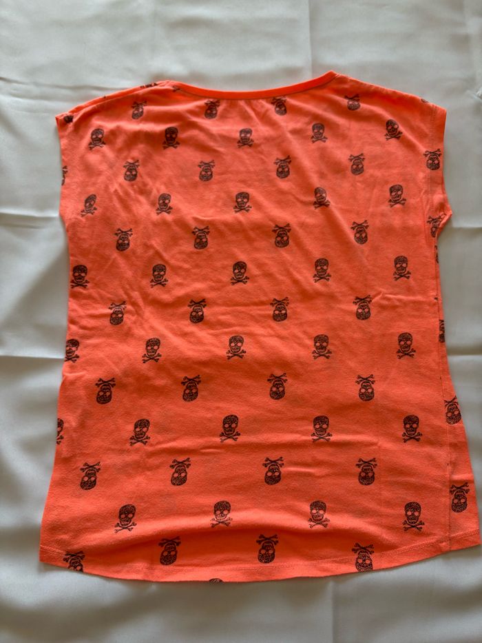 T-shirt orange à motif - 12 ans - photo numéro 2