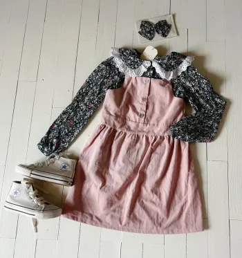 Ensemble robe blouse et noeud liberty mi canesu 6 ans