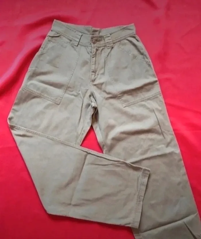 Pantalon kaki jambe large type cargo buggy - photo numéro 4