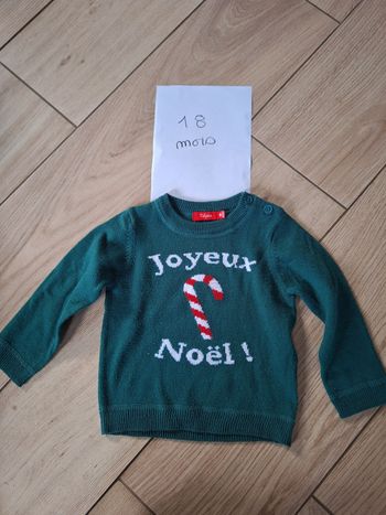 Pull Noël vert 18 mois garçon 