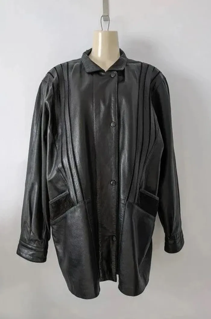 Blouson vintage en cuir agneau - La Richarde - taille 44