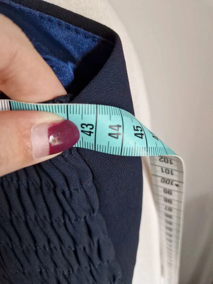 Robe de fête à bretelles B&H Moda bleu marine brillants M - photo numéro 9