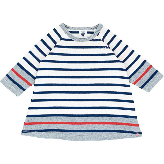 Robe à manches longues 3 mois en coton Petit Bateau