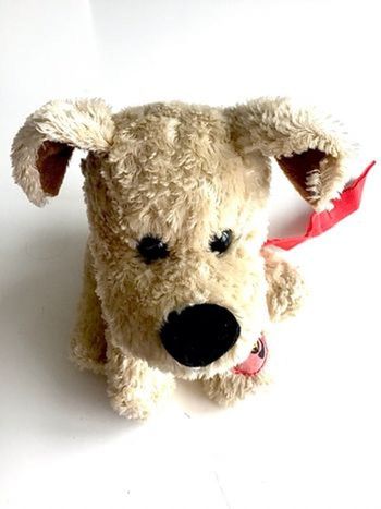 Peluche chien assis