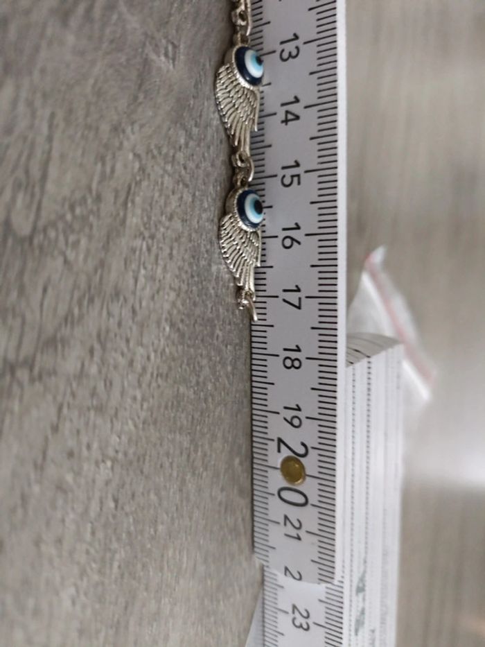Bracelet œil protecteur ailes en acier inoxydable 17,5 cm - photo numéro 4