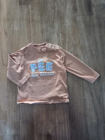 T-shirt orange Gémo 12mois manches longues
