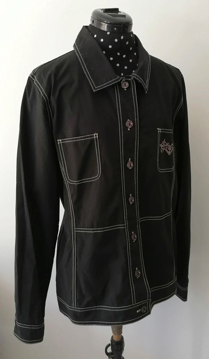 Veste / blazer noir broderie beige Taille XXL Quiksilver - photo numéro 7