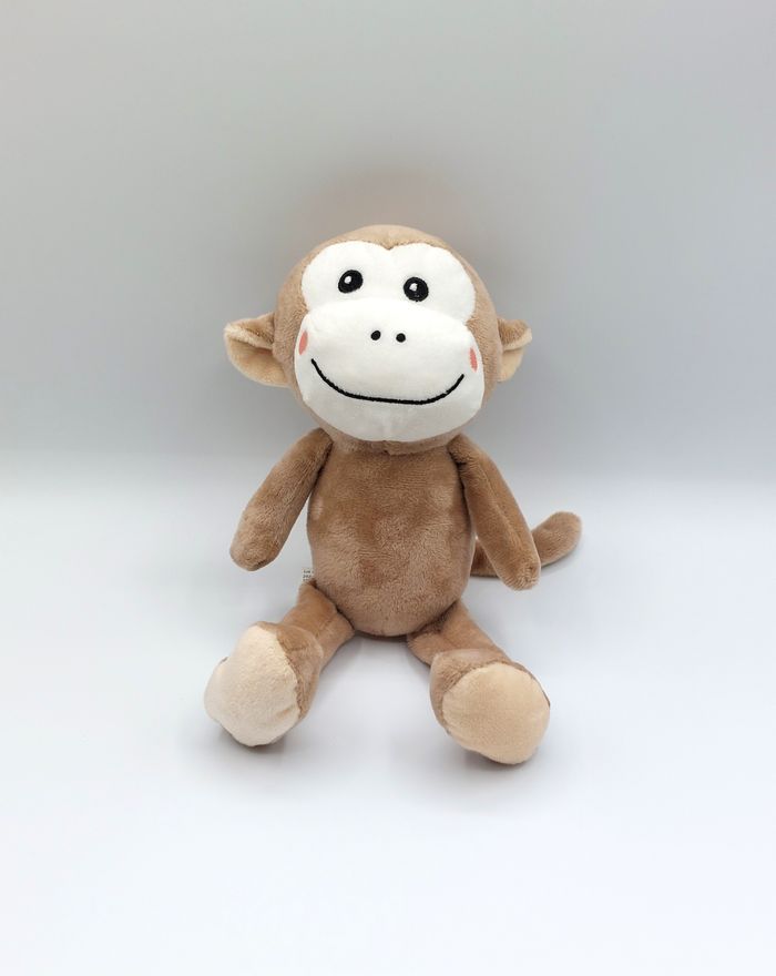 Peluche doudou singe marron beige blanc Arthur et Lola 26 cm Créaprim Village