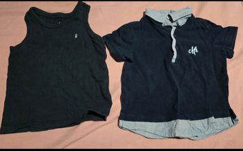 2 hauts manches courtes 24 mois