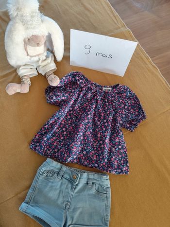 Ensemble 2 pièces blouse et short 9 mois