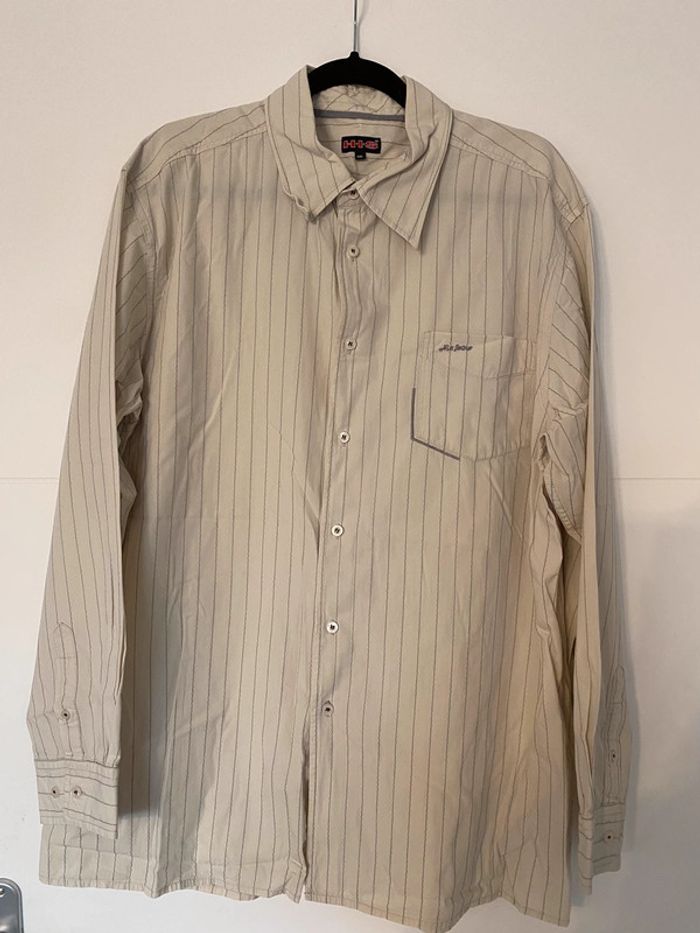 Chemise beige et grise