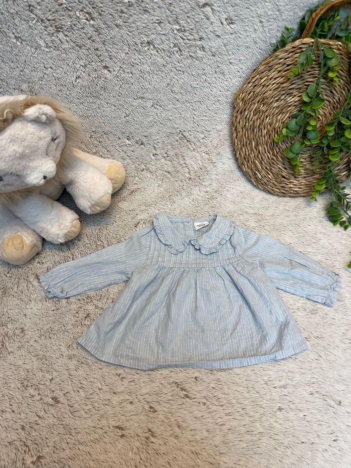 Blouse bleu ciel à rayures - Tape à l’œil