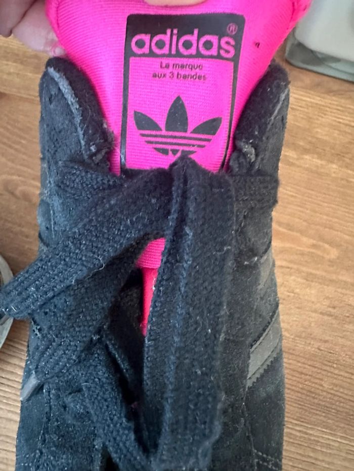 Sneakers Superstar W - cuir suédé noir et rose - photo numéro 2