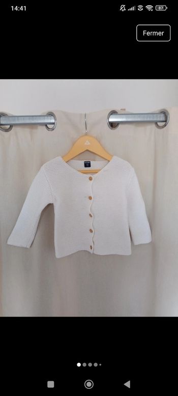 Gilet blanc Kiabi 18 mois 