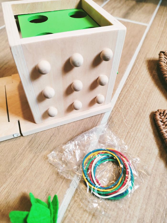 🥕Cube d'éveil multi activités 6 en 1 formes à encastrer pêche à la ligne.. en bois - photo numéro 2