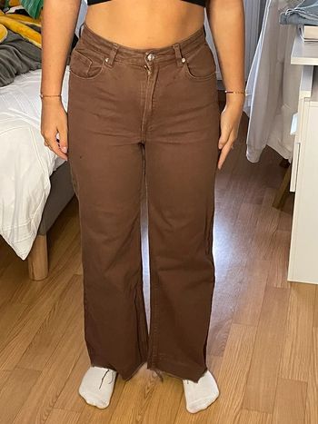 Jean wide leg marron